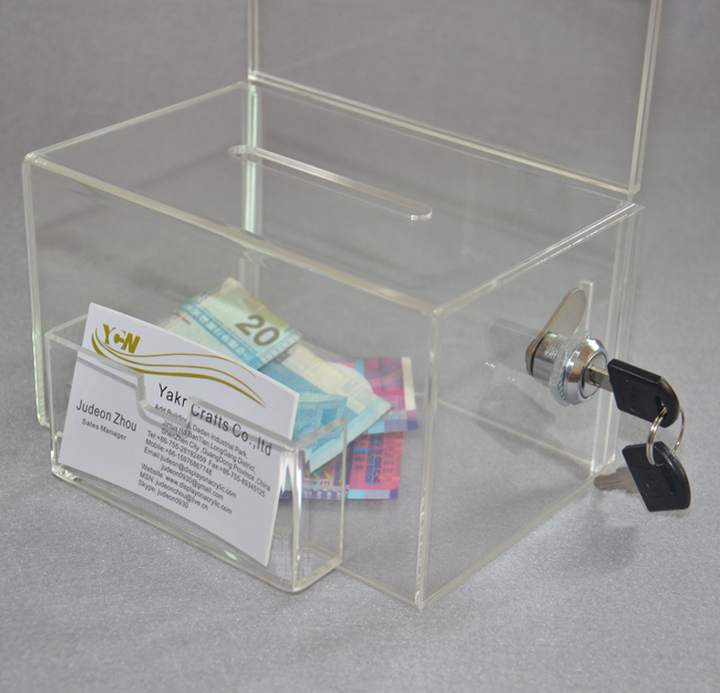 plexiglass coin collection container